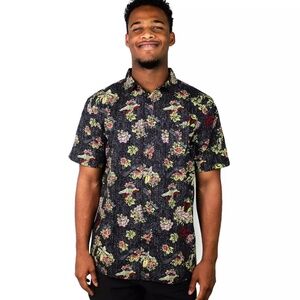 Men's Star Wars Floral Boba Fett Graphic short sleeve Button Up